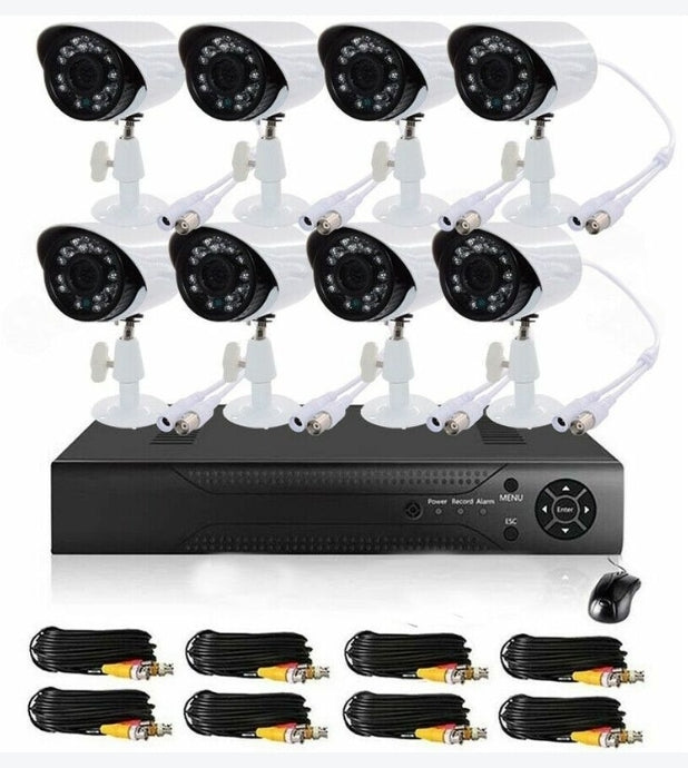 Kit Videosorveglianza 8x Telecamere [Filo] - AHD, 24 led, 2 MPX, DVR, h.264 CCTV, Mouse, Kit Completo