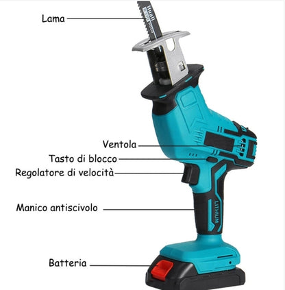 Seghetto a Gattuccio - A Doppia Batteria 26V, Motosega con Valigia
