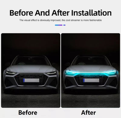 Led Car Bonnet Lights - Led with sequential scanning, Headlight strip, Universal, Automatic Atmosphere, 12V