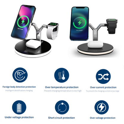 3 in 1 Wireless Charging Station - Charger for smartphones, headphones and Appletwatch, Wireless, Charging Station