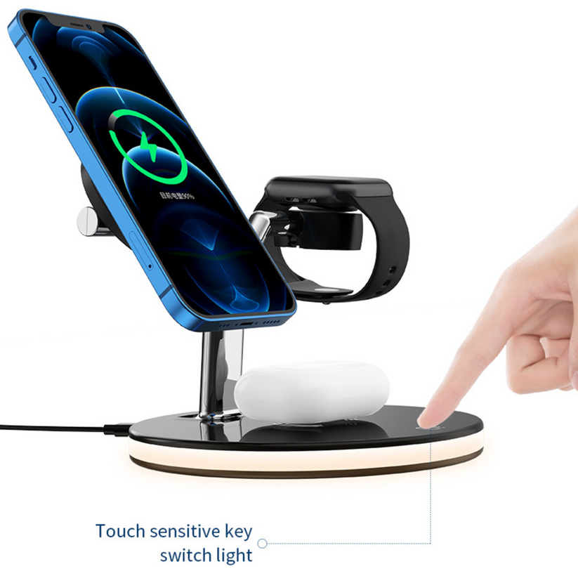 3 in 1 Wireless Charging Station - Charger for smartphones, headphones and Appletwatch, Wireless, Charging Station