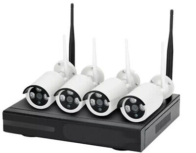 Video Surveillance Kit x4 Cameras [Wireless] - HD, NVR, DVR, Wireless 4 Channels, IP66 Cameras, 2.0MP